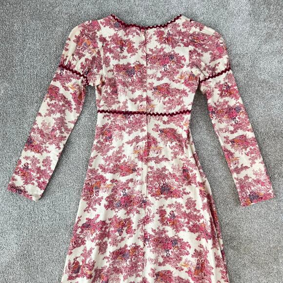 RARE Vintage 60's 70's Gunne Sax Black Label Pink Toile Prairie Maxi Dress (XS) - Picture 16 of 16